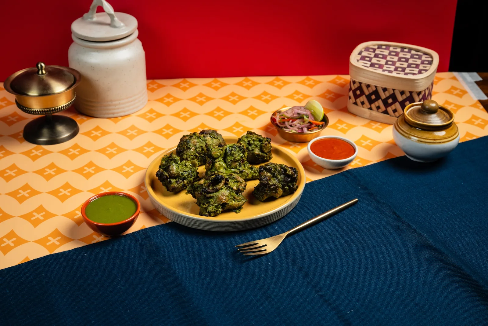 Hariyali chicken kebab with mint-coriander marinade